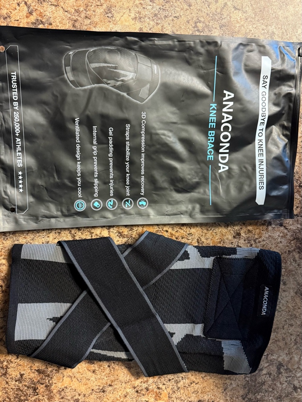 Black & Gray Knee Brace — Support Sleeve for Men and Women